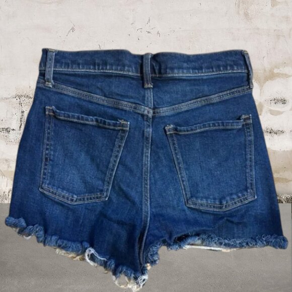 Old Navy Women's Sky High A-Line Jean Shorts Distressed Size 8 - Picture 2 of 4